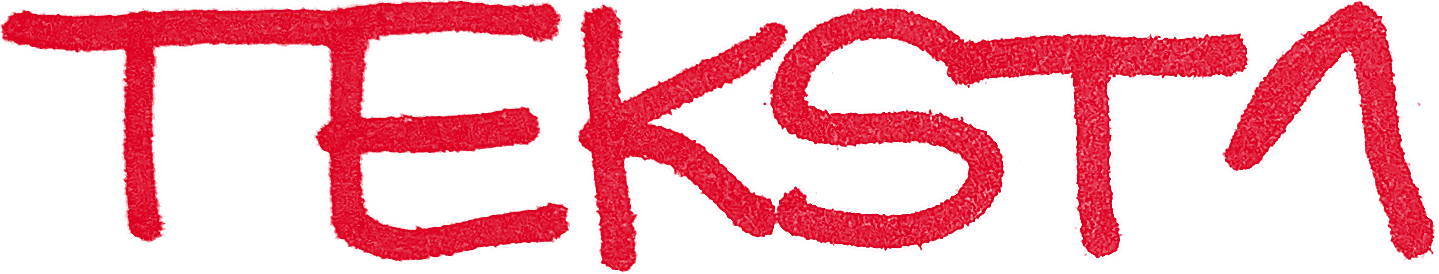Tekst1 logo in rough red marker lettering